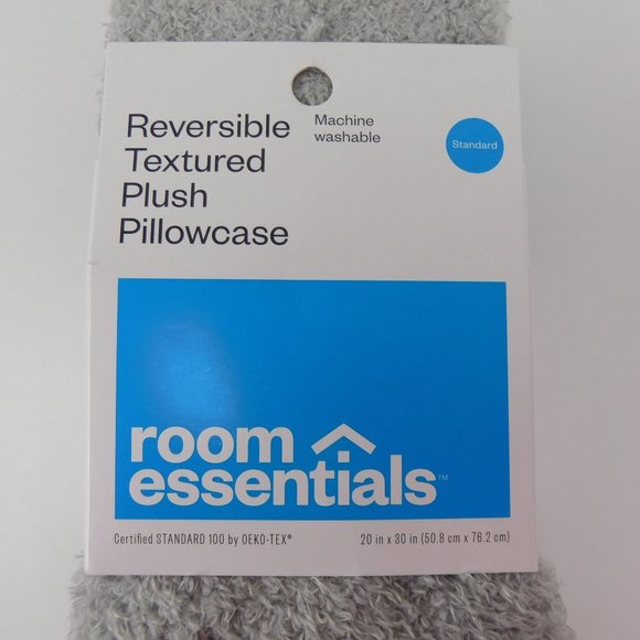 One Room Essentials Reversible Textured Plush Pillowcase Dreamy Soft Gray - Picture 5 of 5